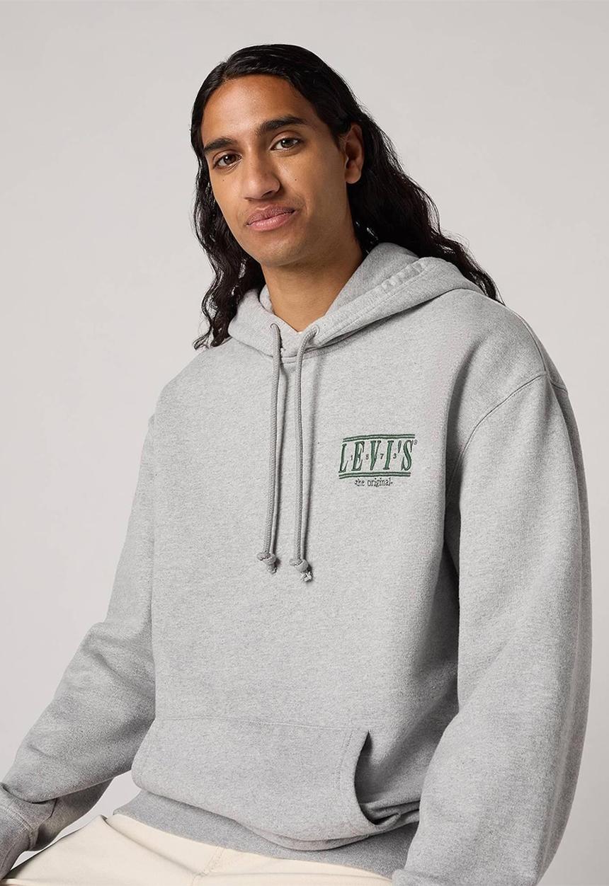 Levi’s® - Relaxed graphic po serif logo midtone he - grey