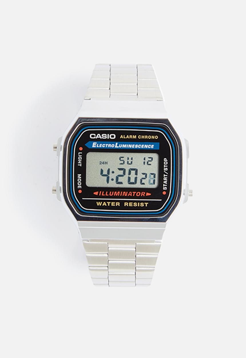 Casio - Chrome alarm watch chrono - silver