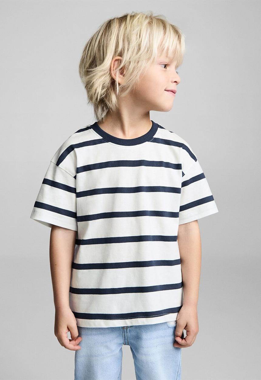 MANGO - T-shirt tripb - natural