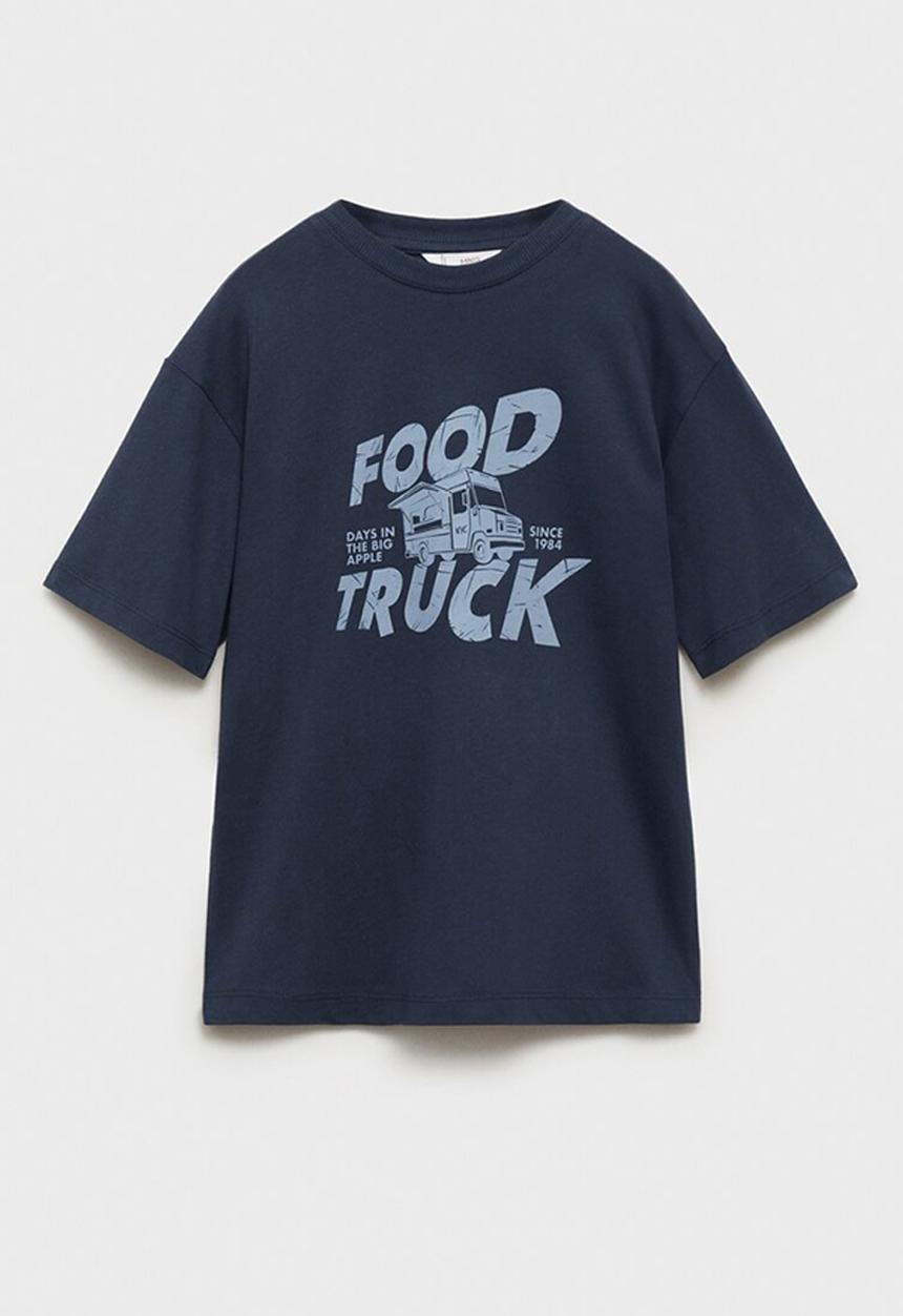 MANGO - T-shirt esen1 - navy