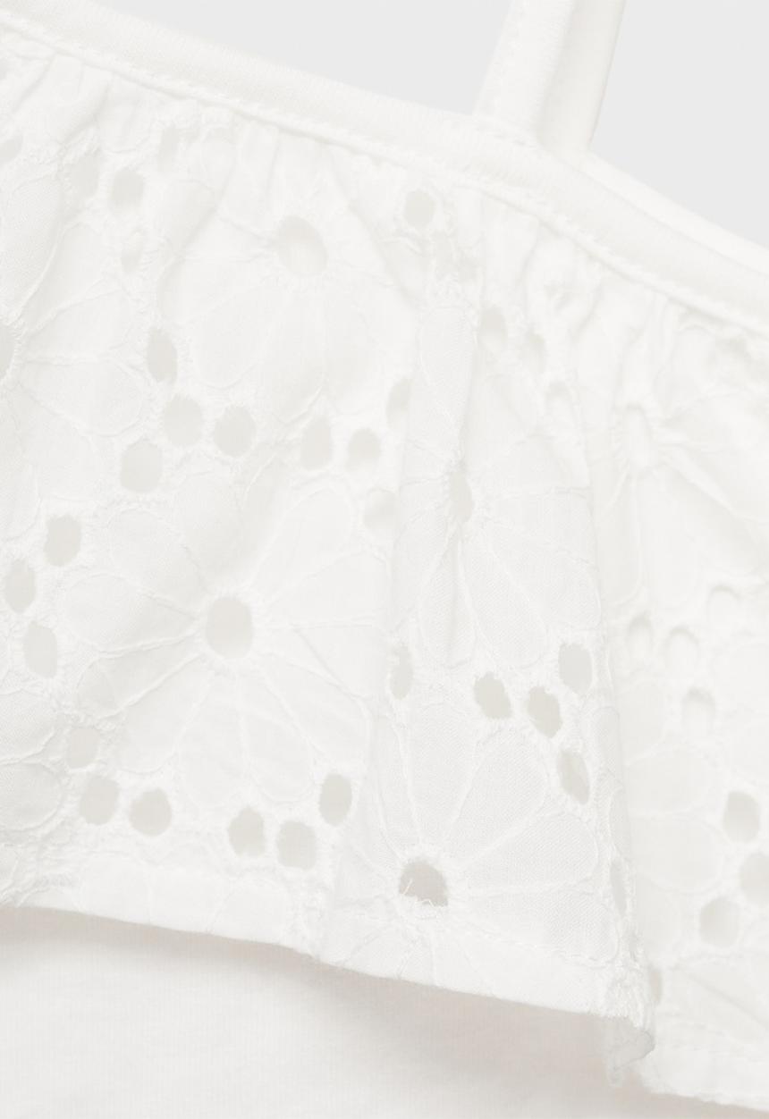MANGO - T-shirt volanti - natural