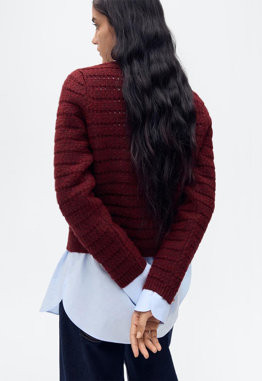 MANGO - Jacket Cunas - Dark Red