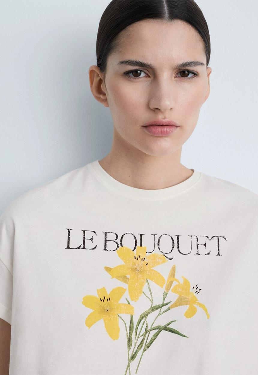 MANGO - T-Shirt Ilustra - Natural