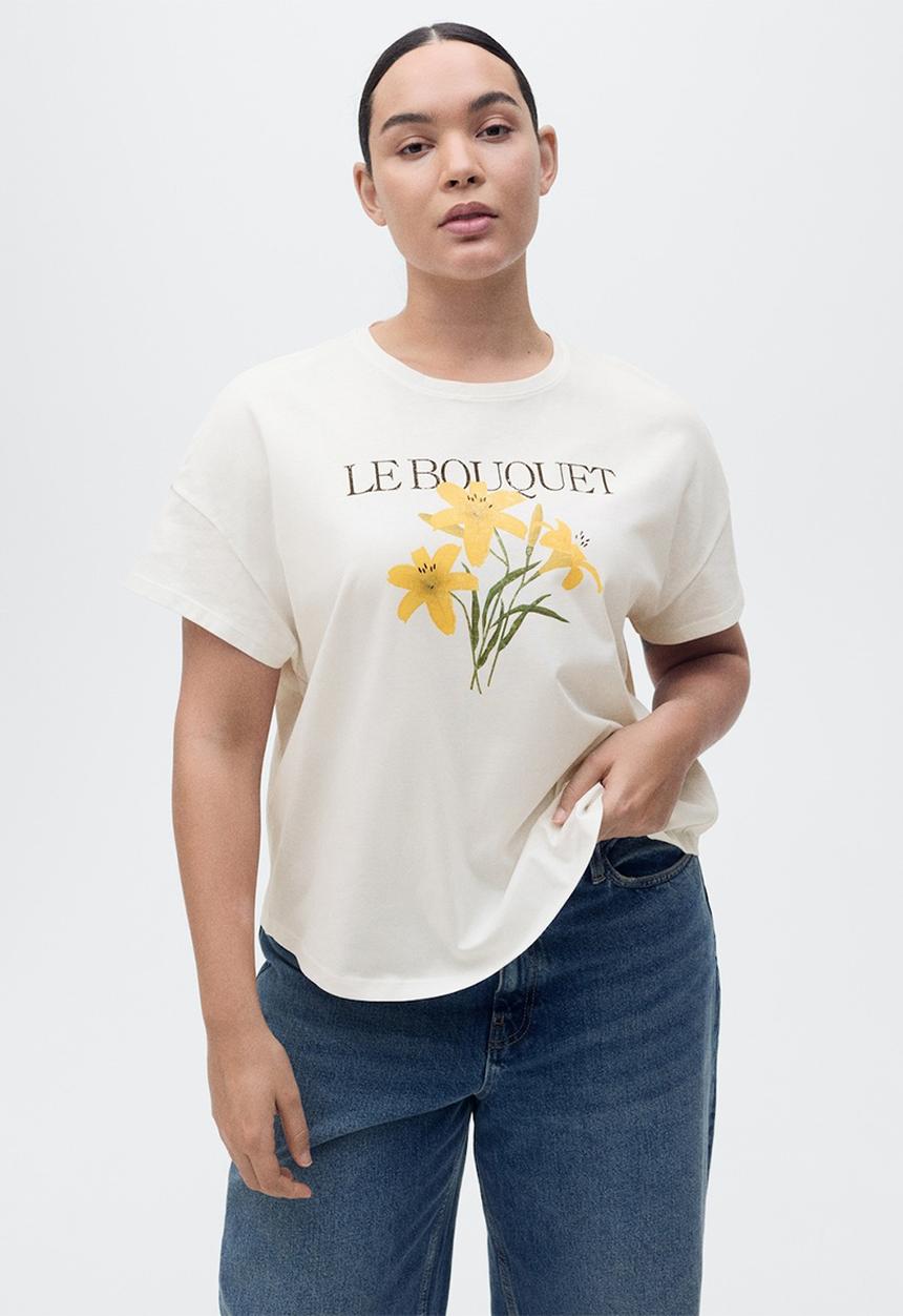 MANGO - T-Shirt Ilustra - Natural