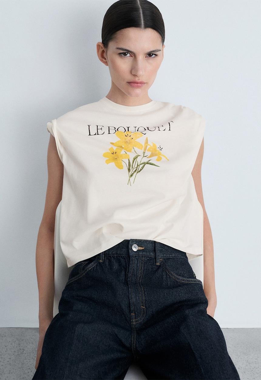 MANGO - T-Shirt Ilustra - Natural