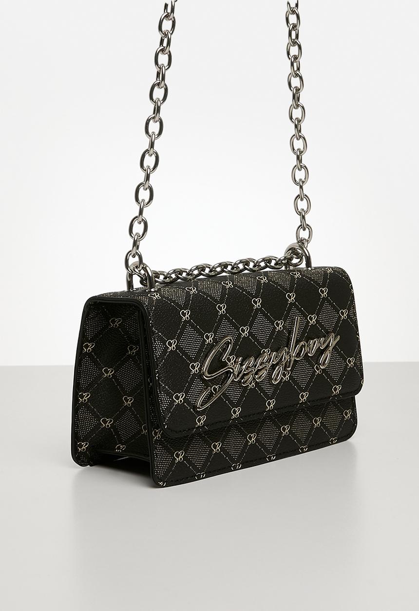 SISSY BOY - All over print 2 crossbody bag - black base