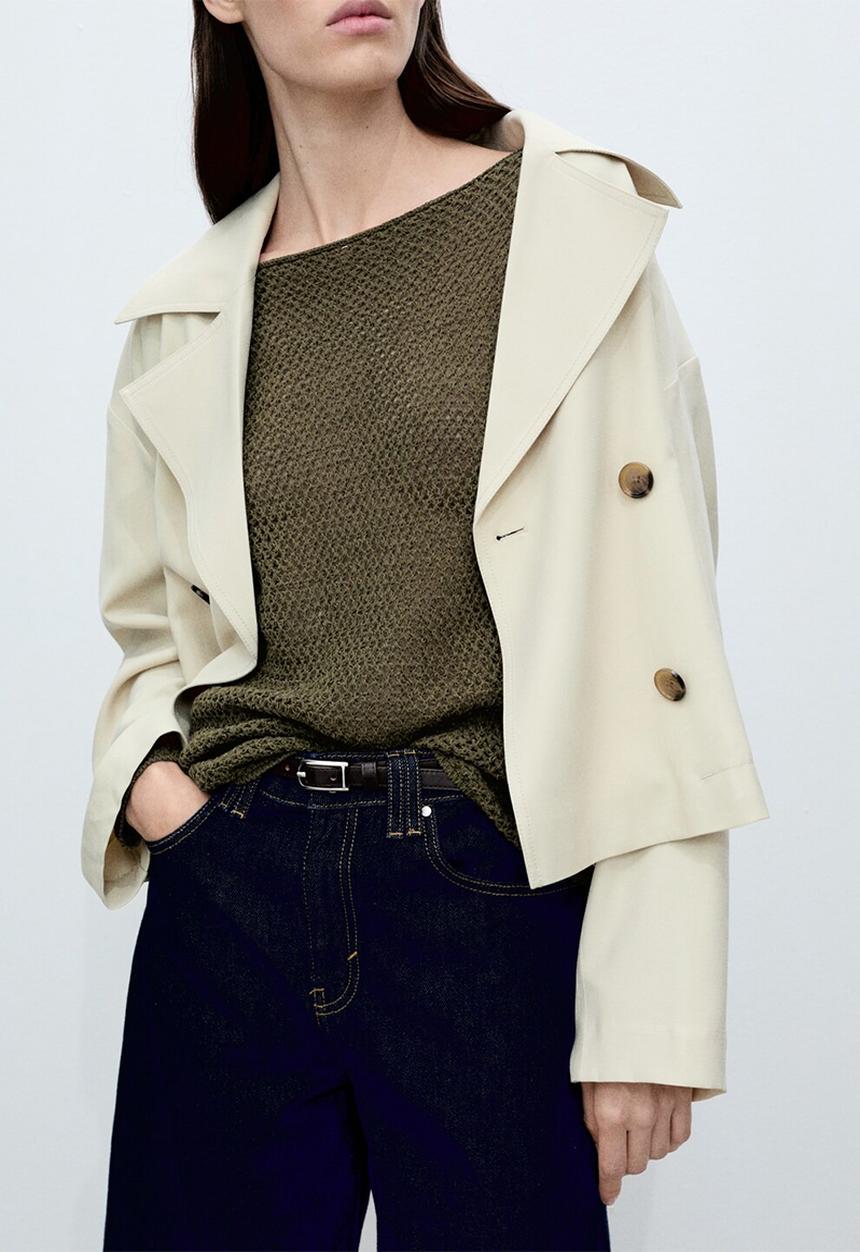MANGO - Sweater Perlin - Beige/Khaki