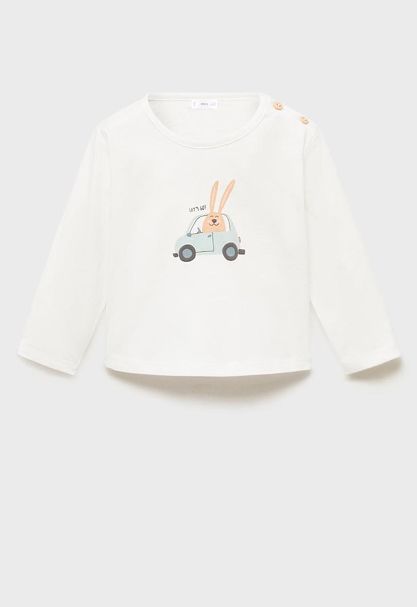 MANGO - T-shirt car - natural