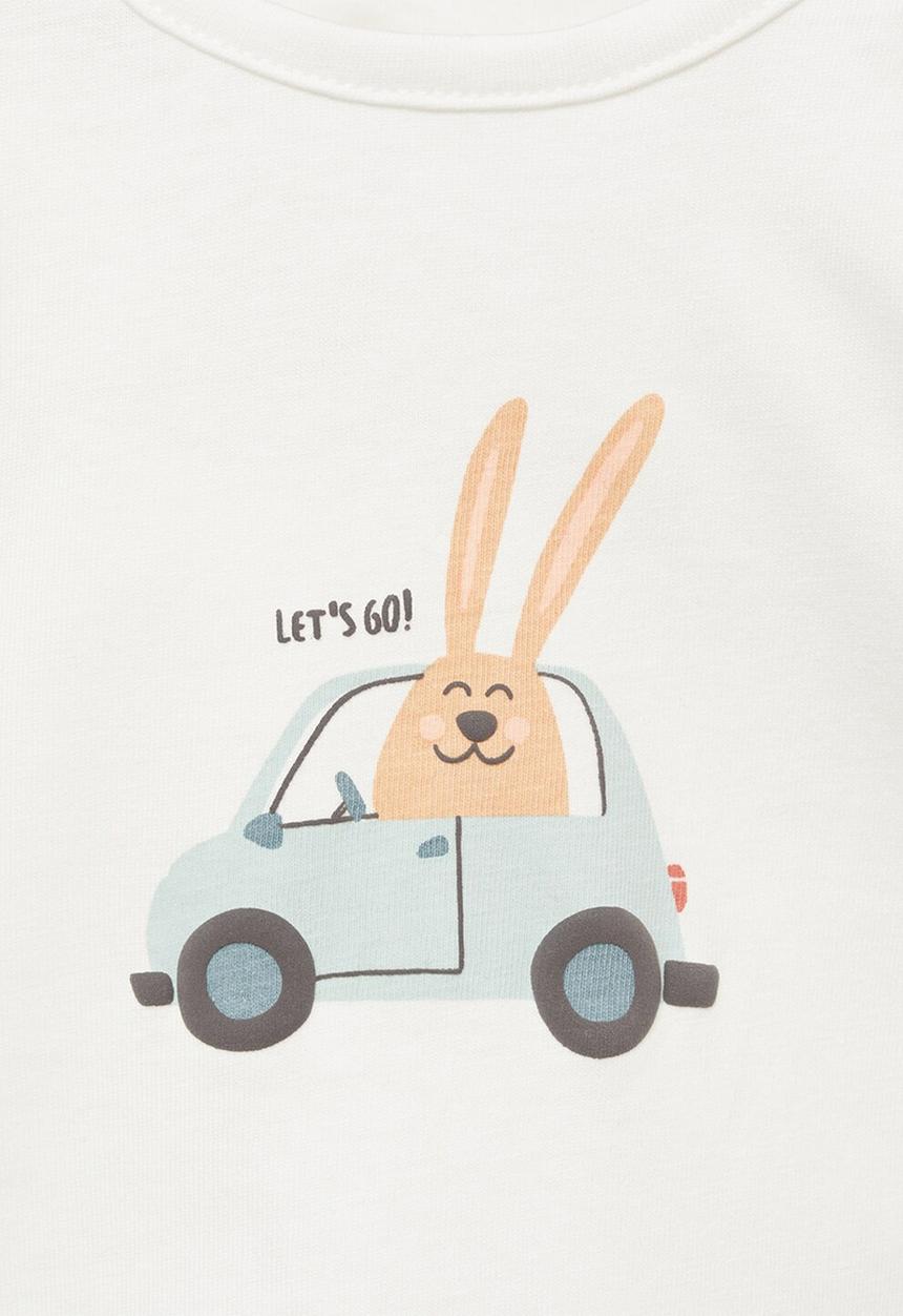 MANGO - T-shirt car - natural