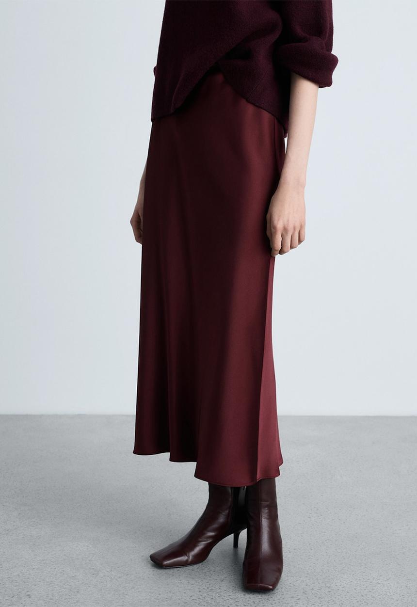 MANGO - Skirt Mia2 - Dark Red