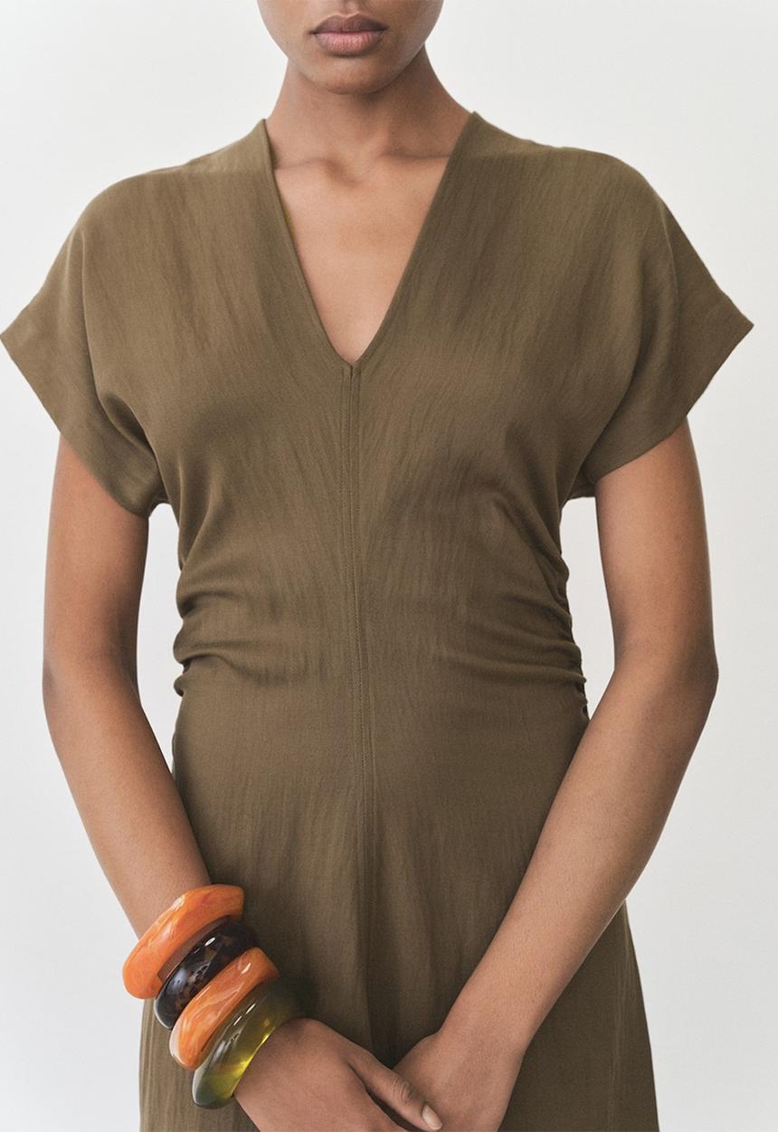 MANGO - Dress Broom - Medium Brown
