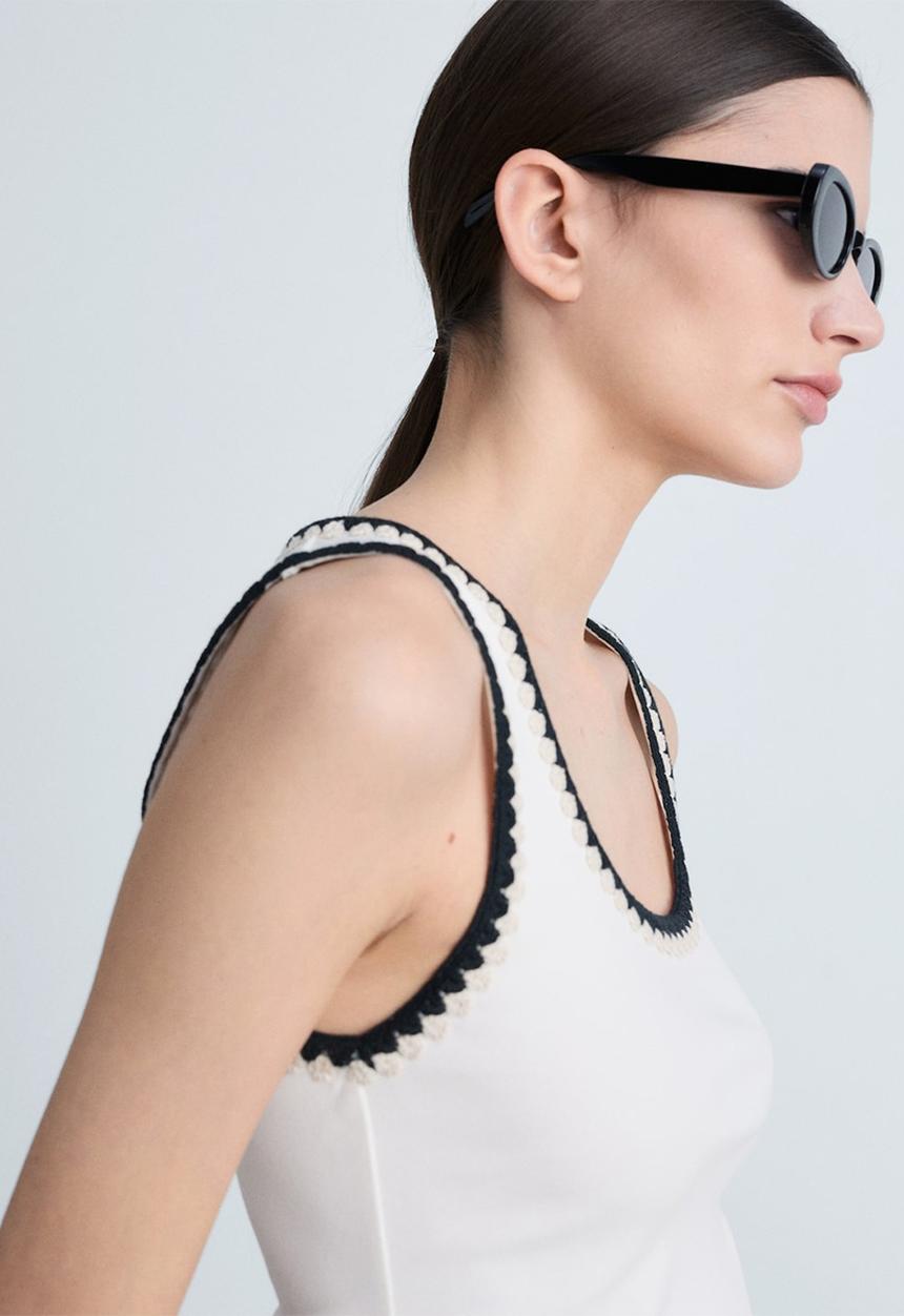 MANGO - Top Lota - White