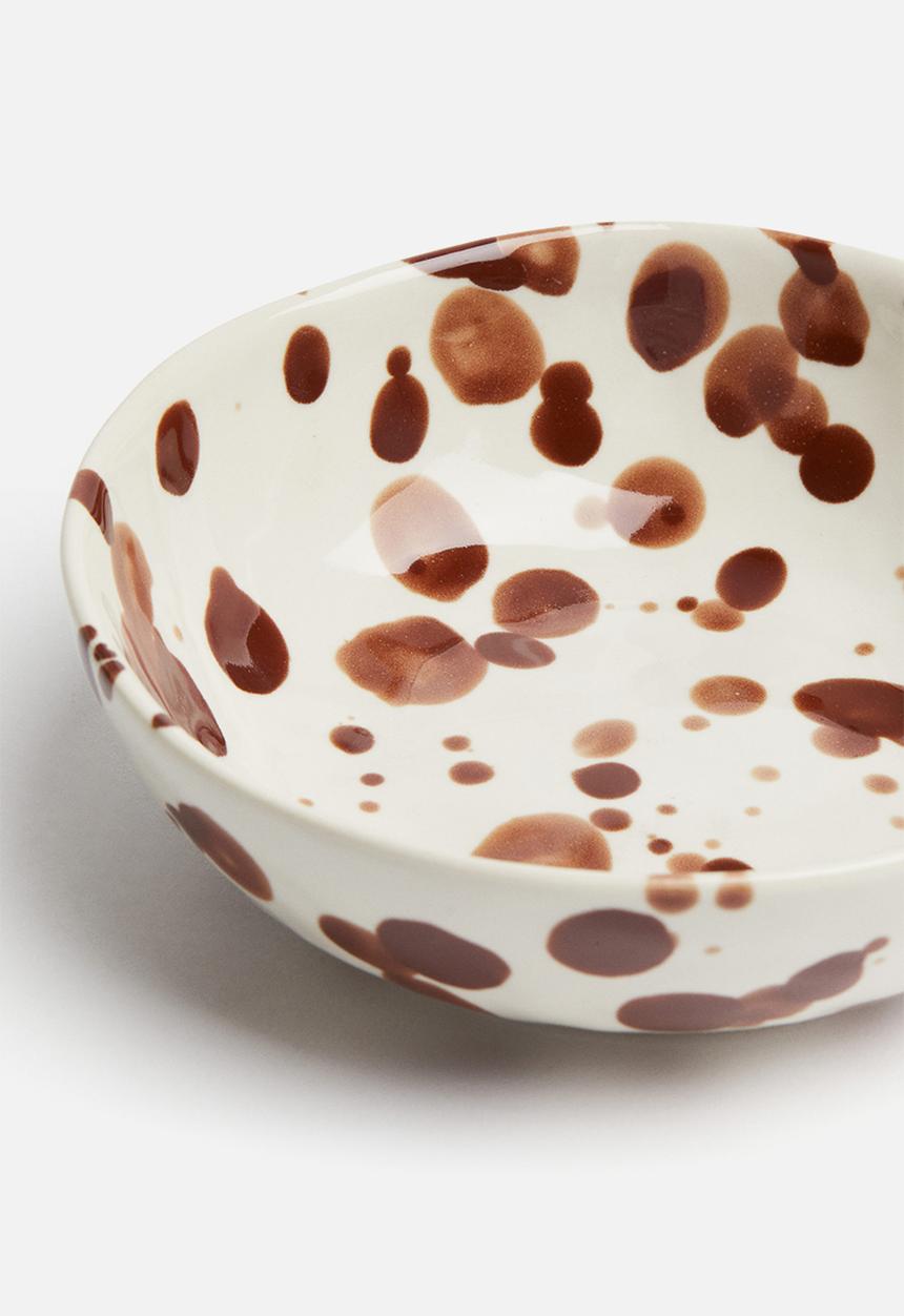 H&M - Small stoneware bowl - white speckled