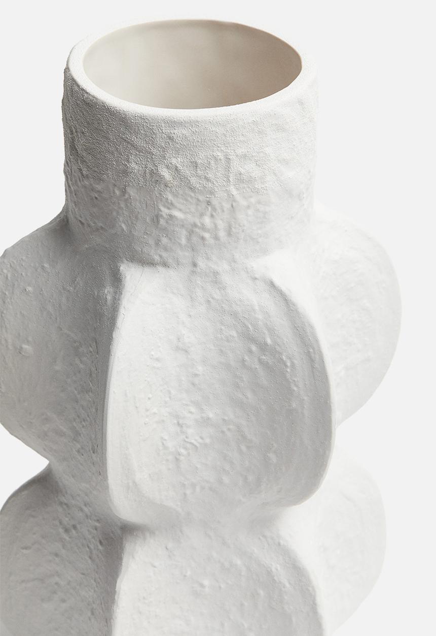 H&M - Textured stoneware vase - white