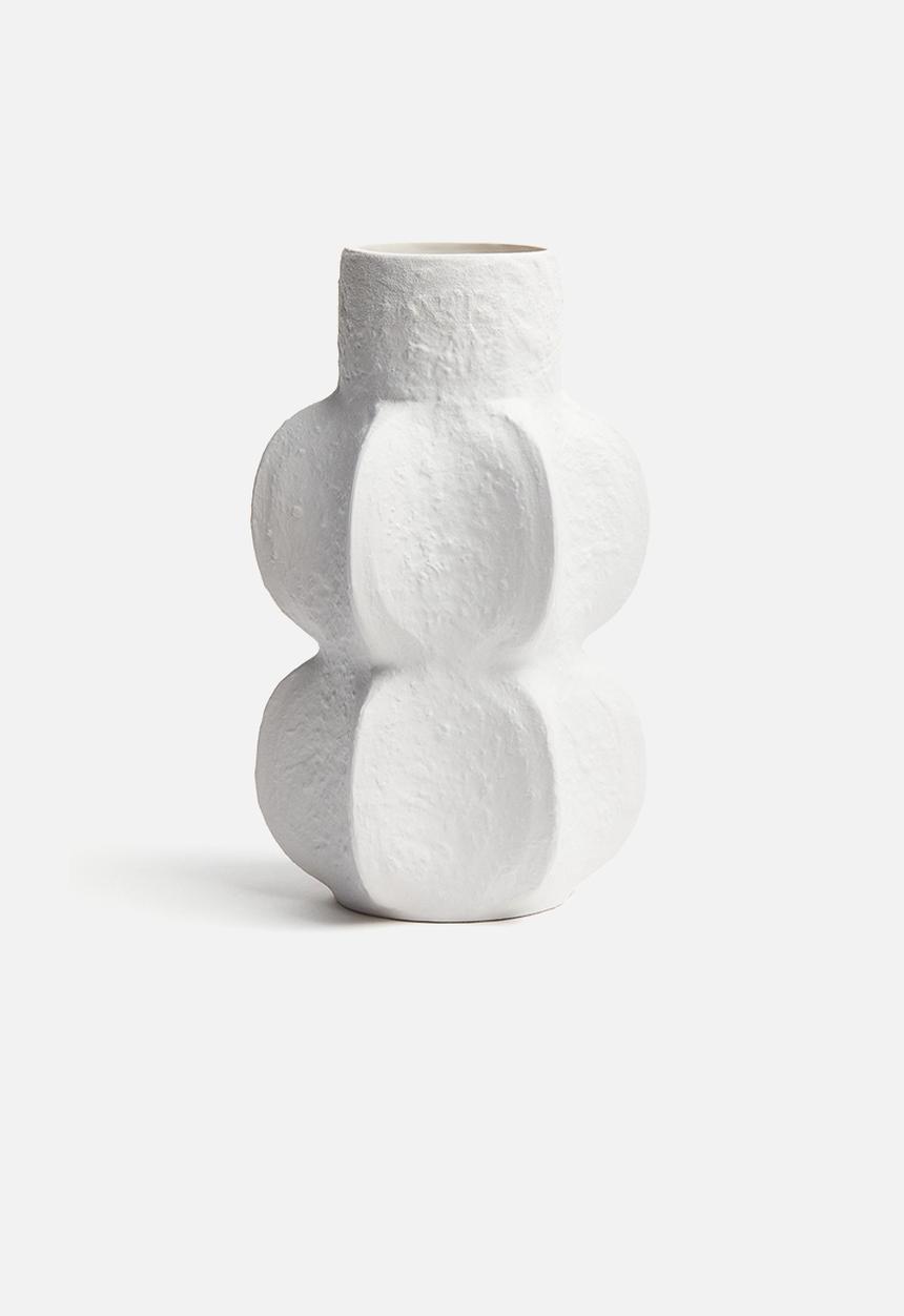 H&M - Textured stoneware vase - white