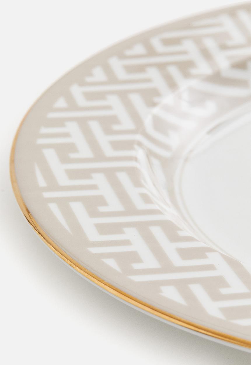H&M - Porcelain plate - light beige patterned