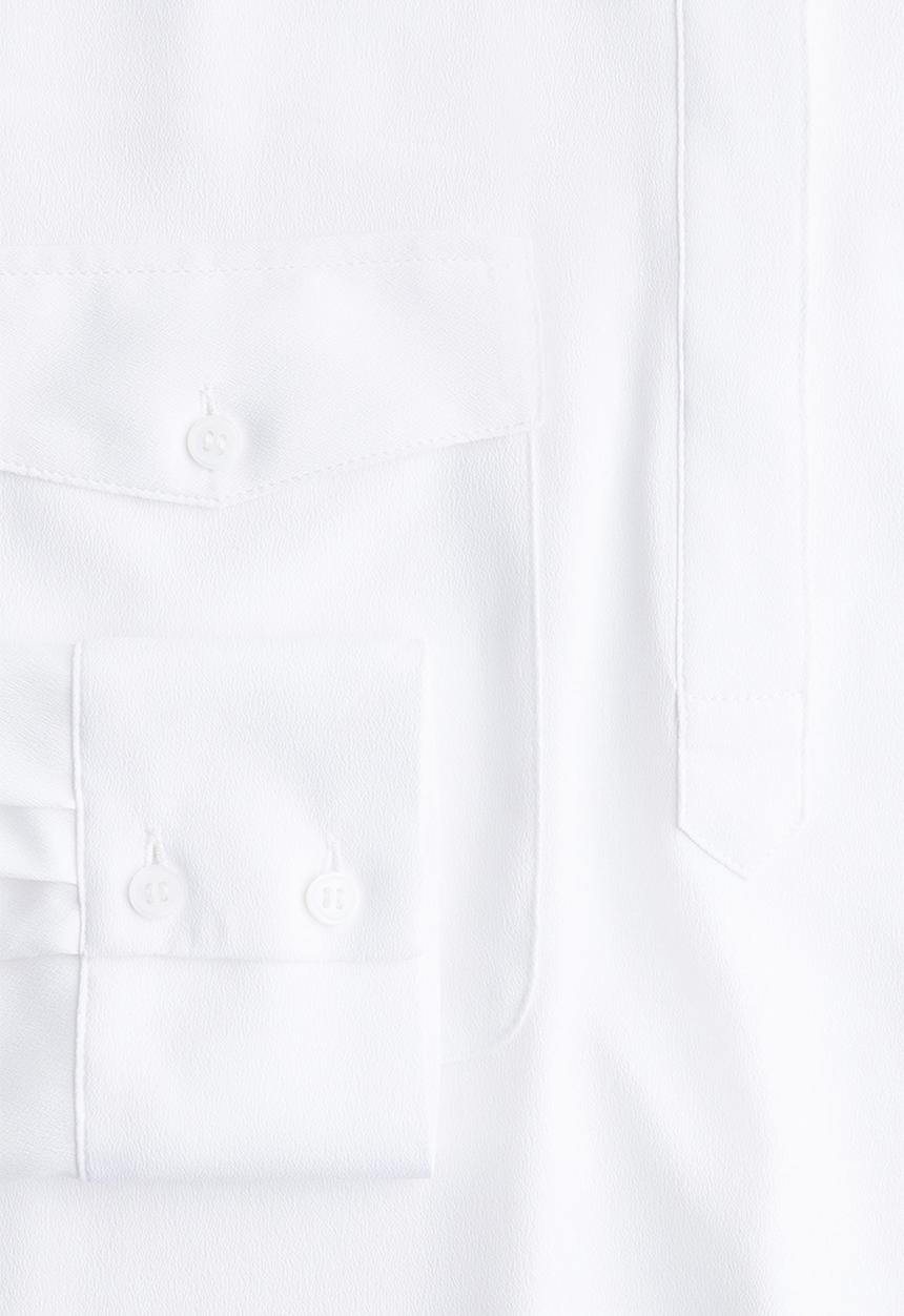 H&M - Band-collar blouse - white