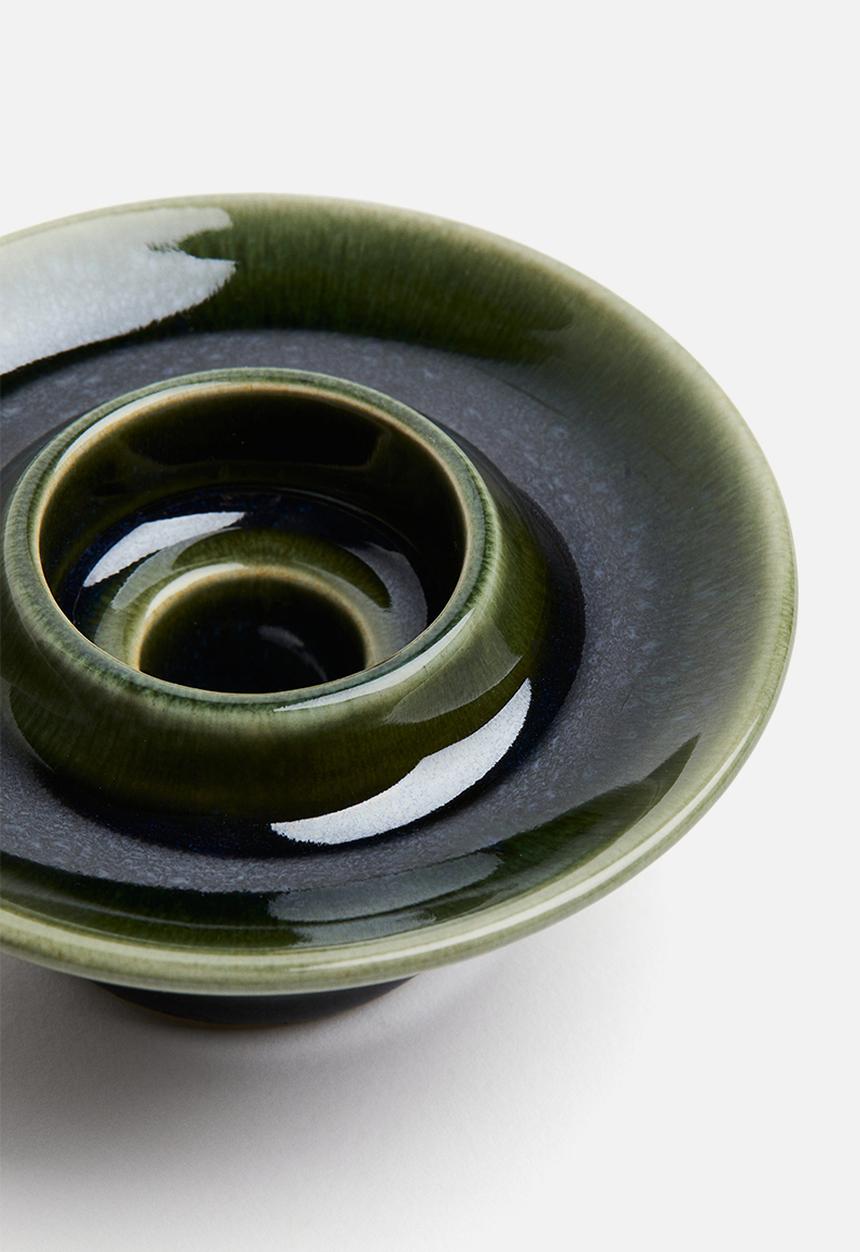 H&M - Stoneware tealight holder - dark green