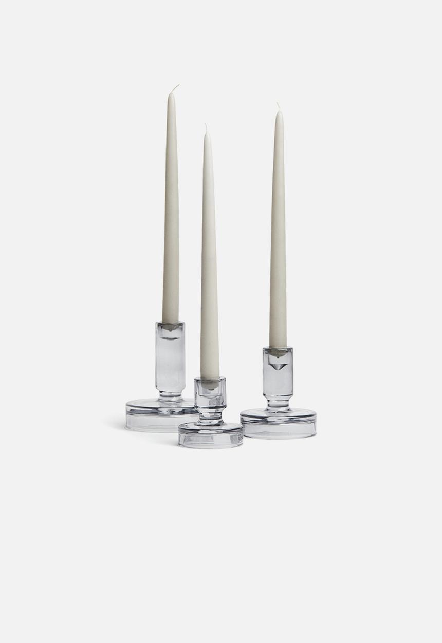 H&M - Glass candlestick - grey