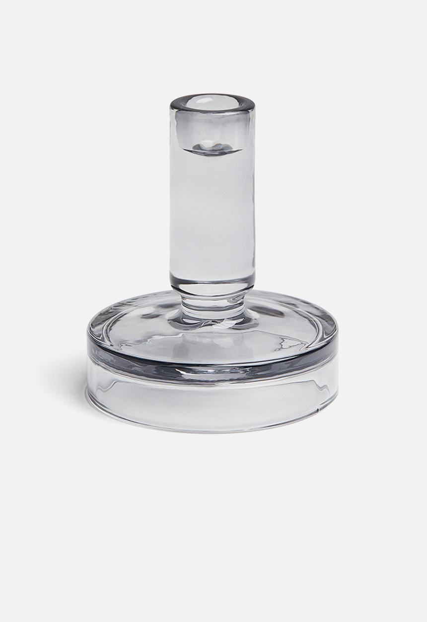 H&M - Glass candlestick - grey