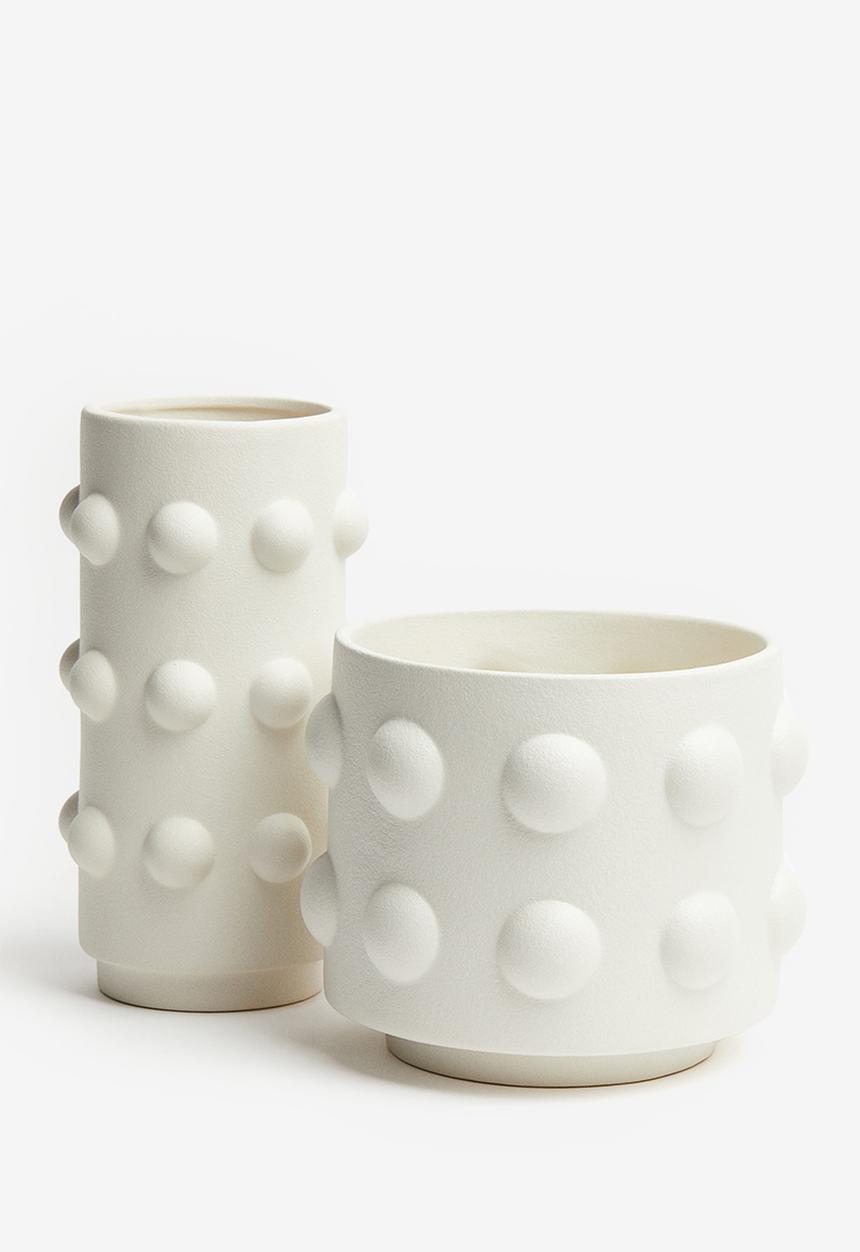 H&M - Reactive-glaze stoneware plant pot - white