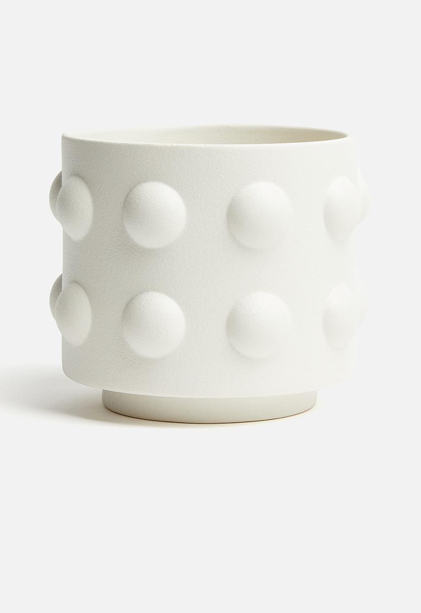 H&M - Reactive-glaze stoneware plant pot - white