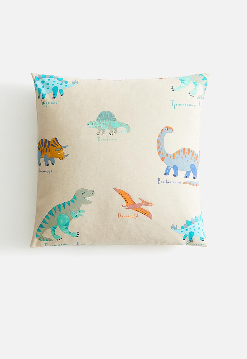 H&M - Printed cotton cushion cover - beige dinosaurs 