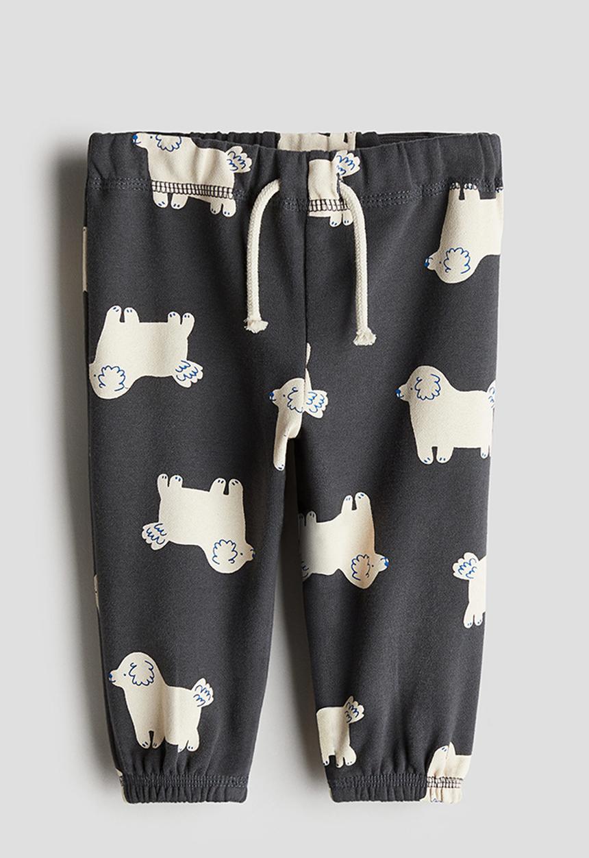 H&M - Cotton joggers - dark grey & dogs