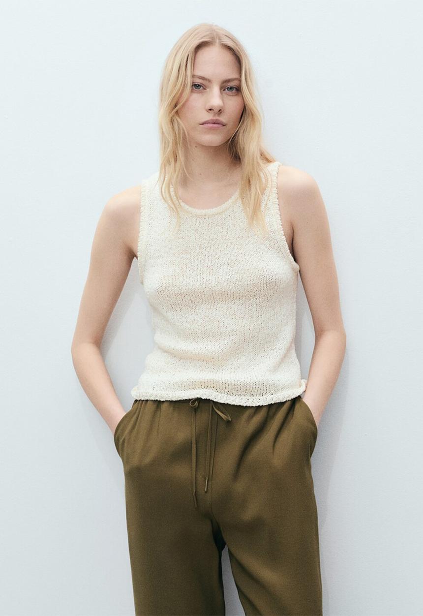 MANGO - Trousers Fluido - Khaki
