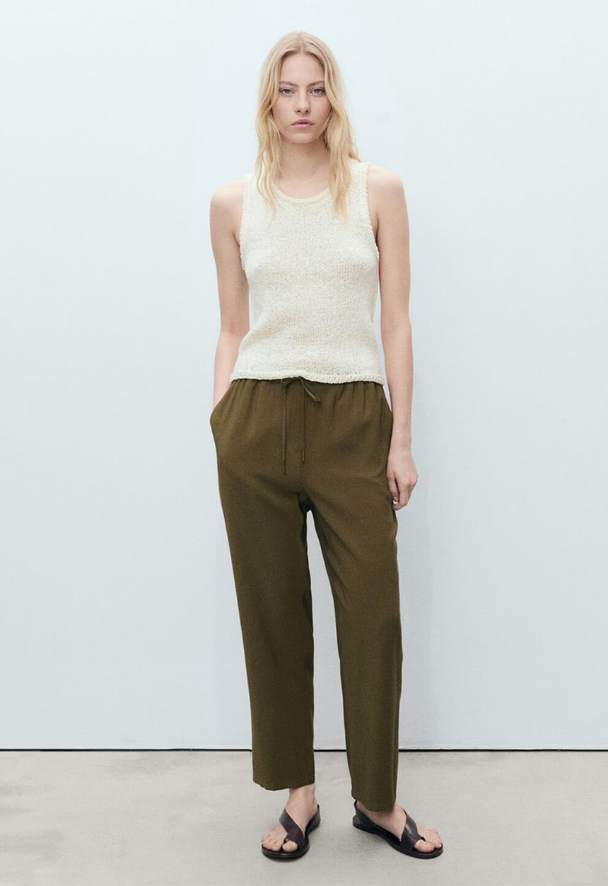 MANGO - Trousers Fluido - Khaki