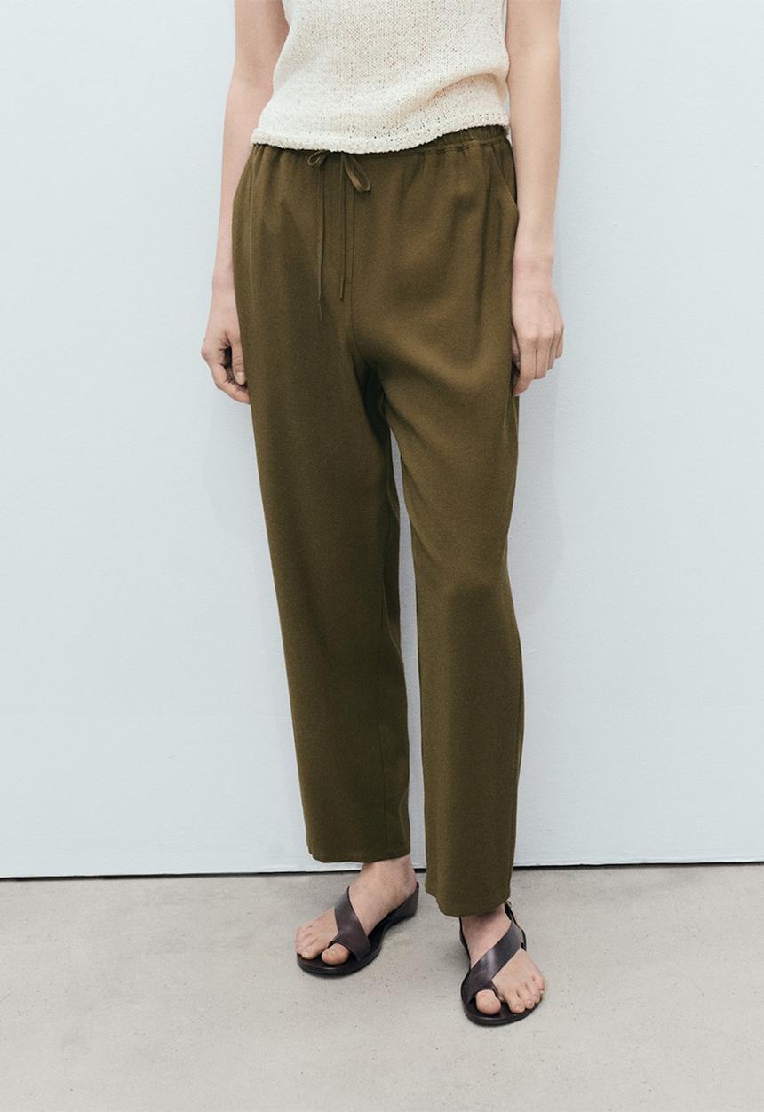 MANGO - Trousers Fluido - Khaki