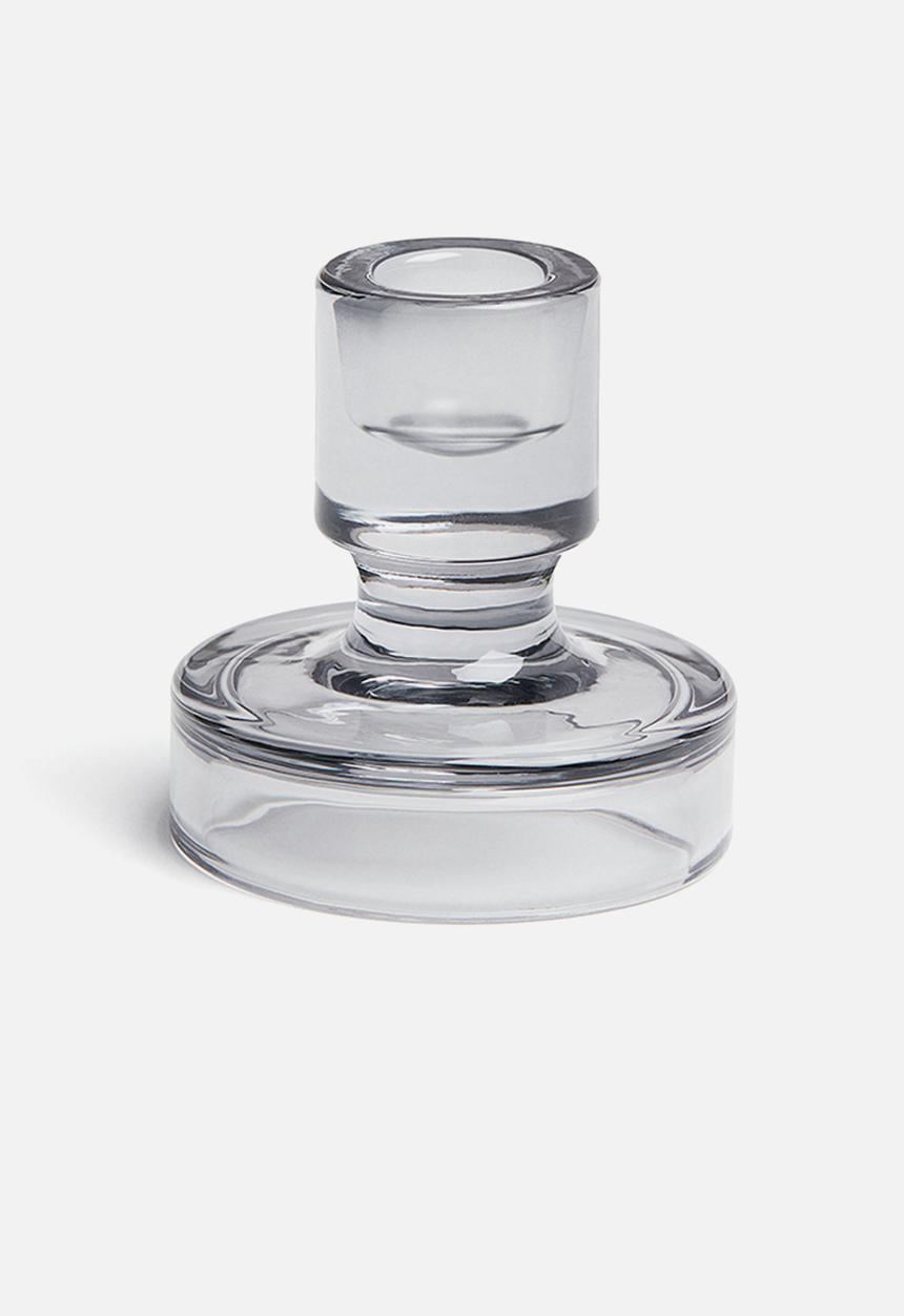 H&M - Small glass candlestick - grey