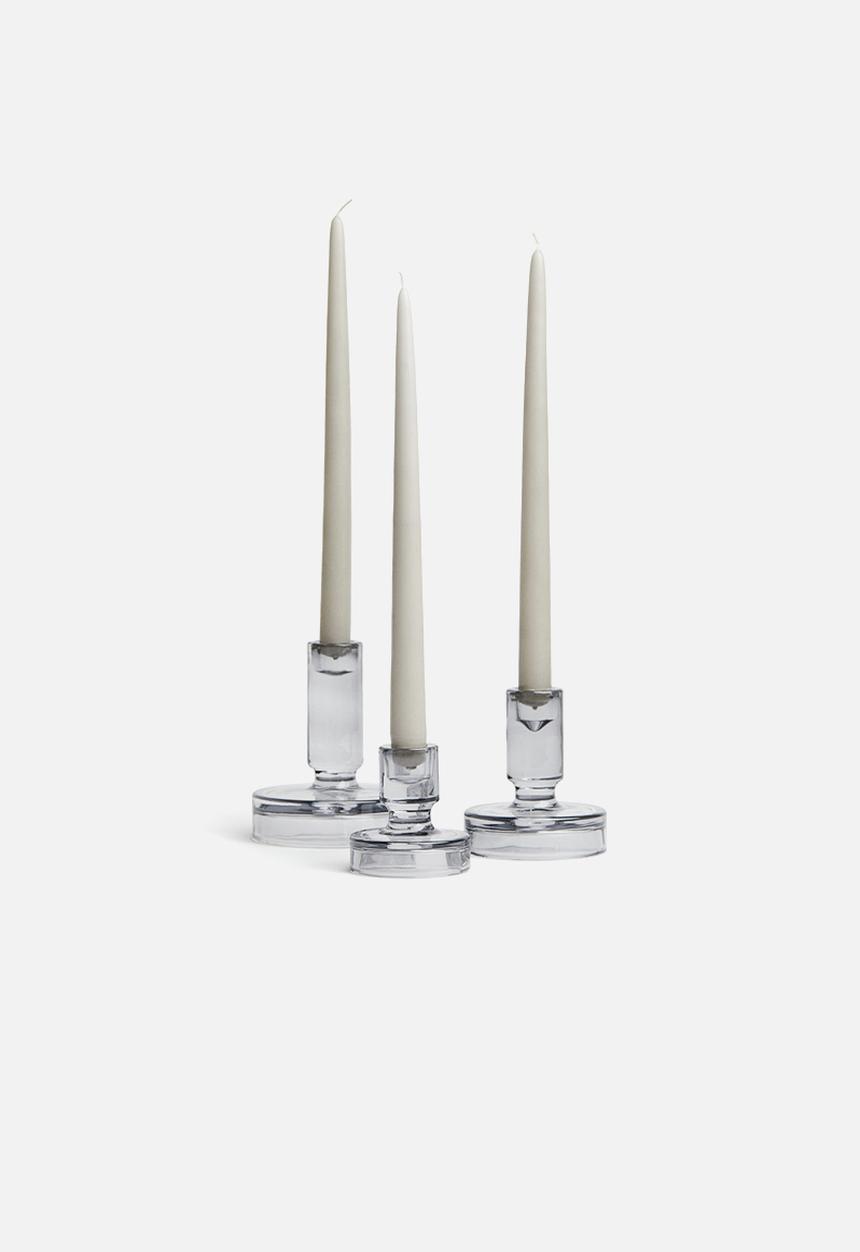 H&M - Small glass candlestick - grey
