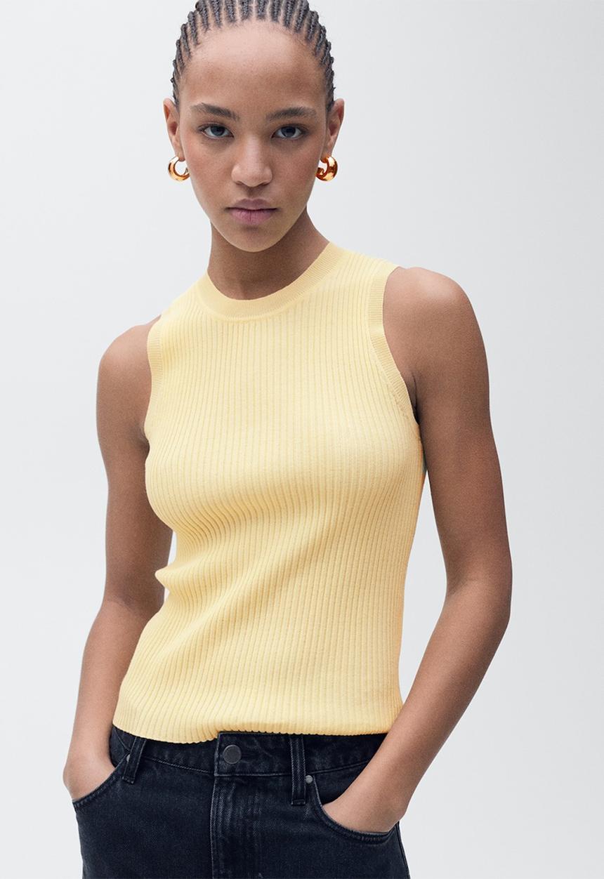 MANGO - Top Bugambi - Light/Pastel Yellow