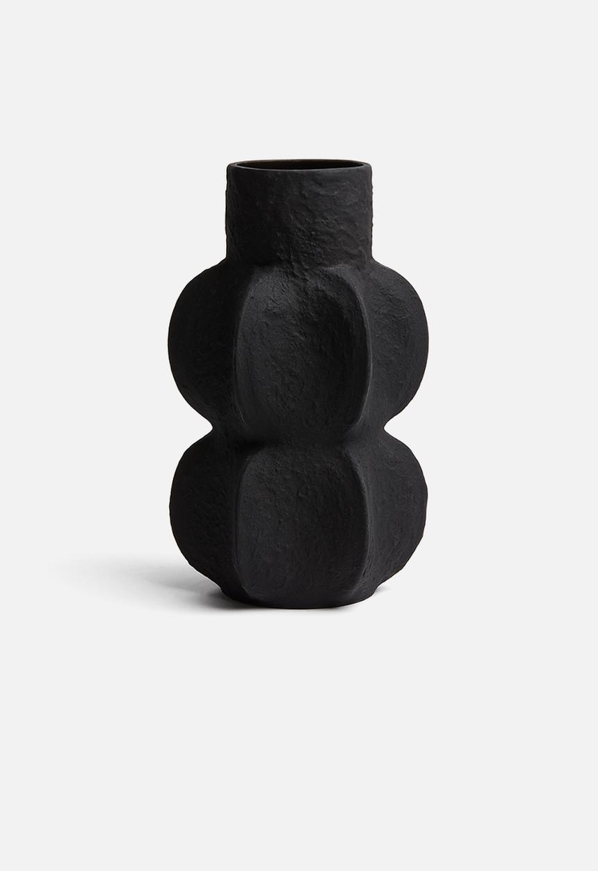 H&M - Textured stoneware vase - black