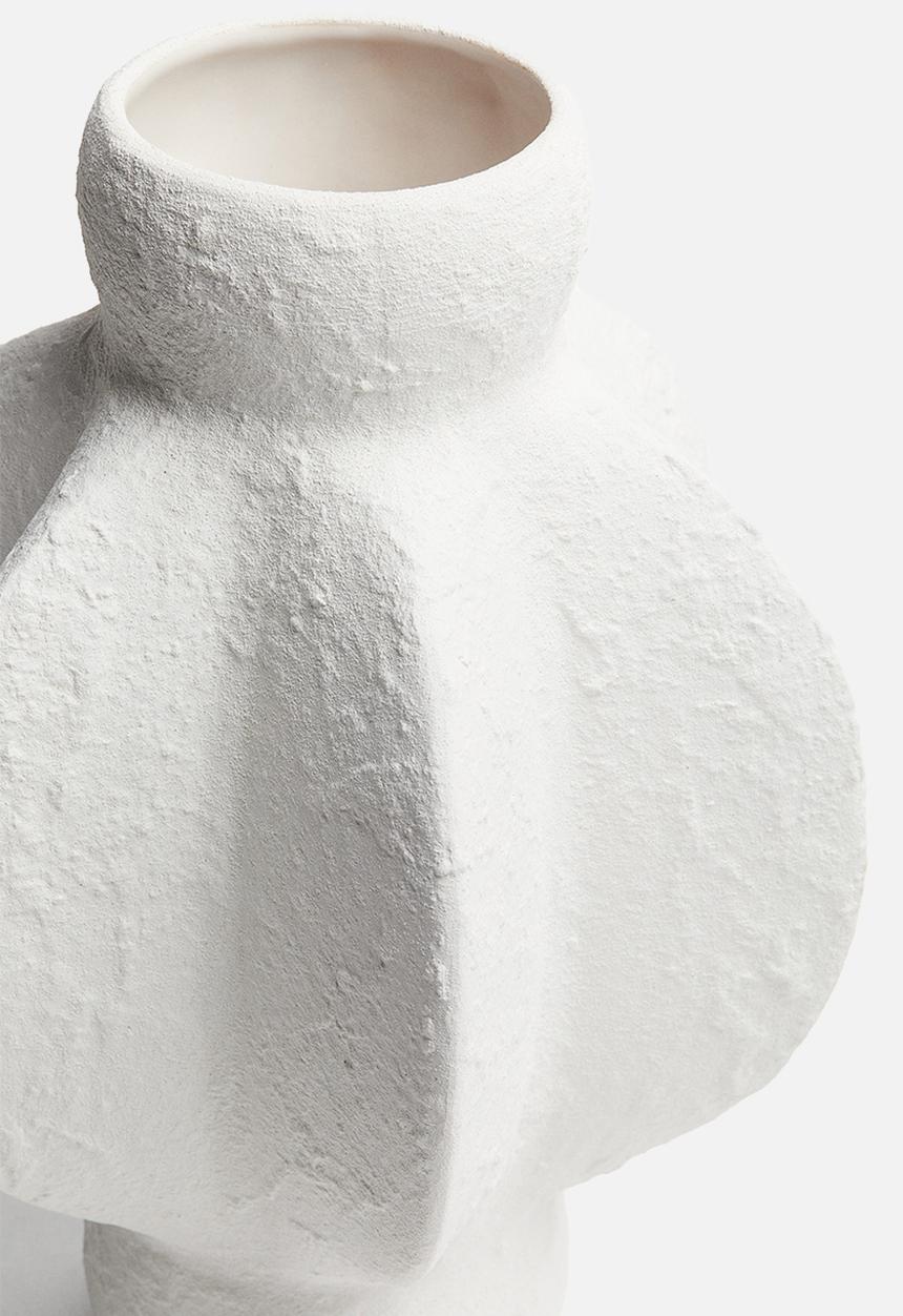 H&M - Textured stoneware vase - white