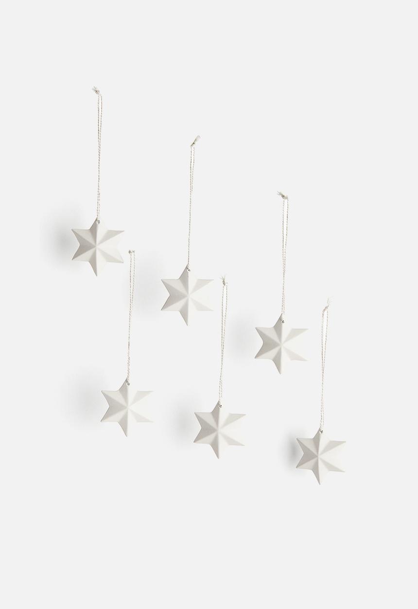 H&M - 6-pack christmas decorations - white stars