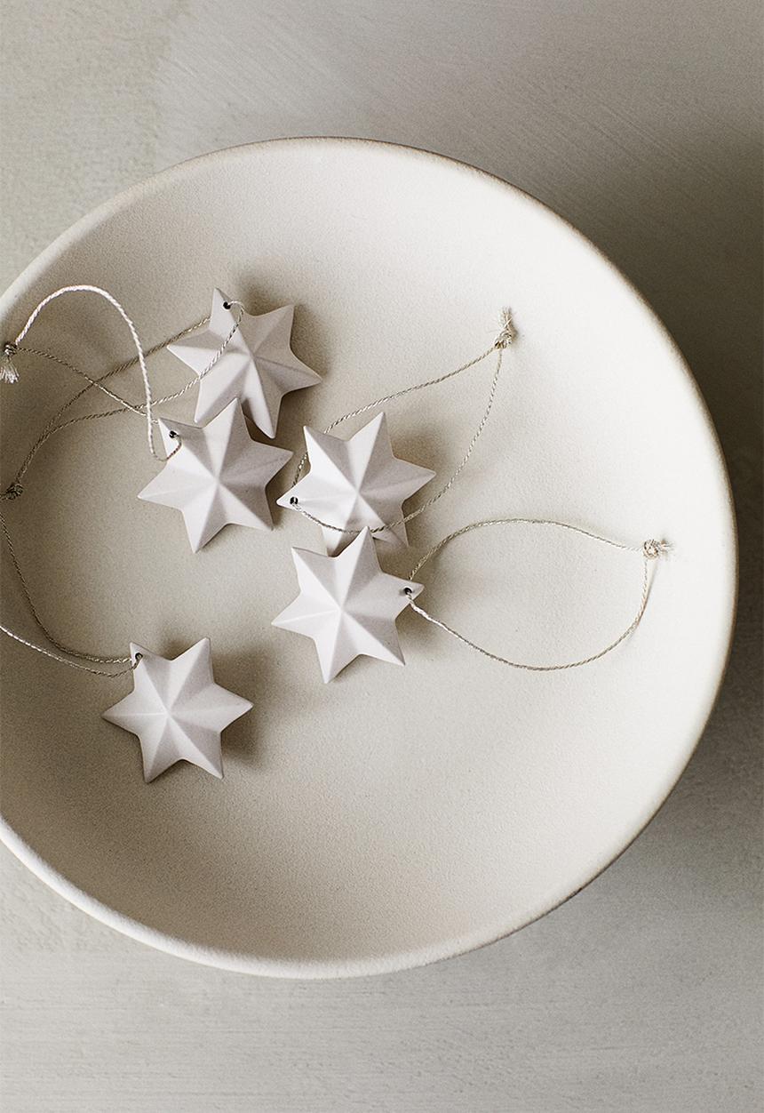 H&M - 6-pack christmas decorations - white stars
