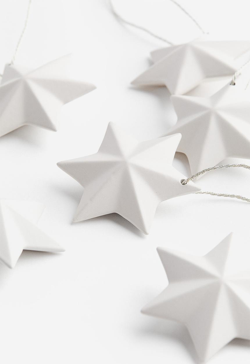 H&M - 6-pack christmas decorations - white stars