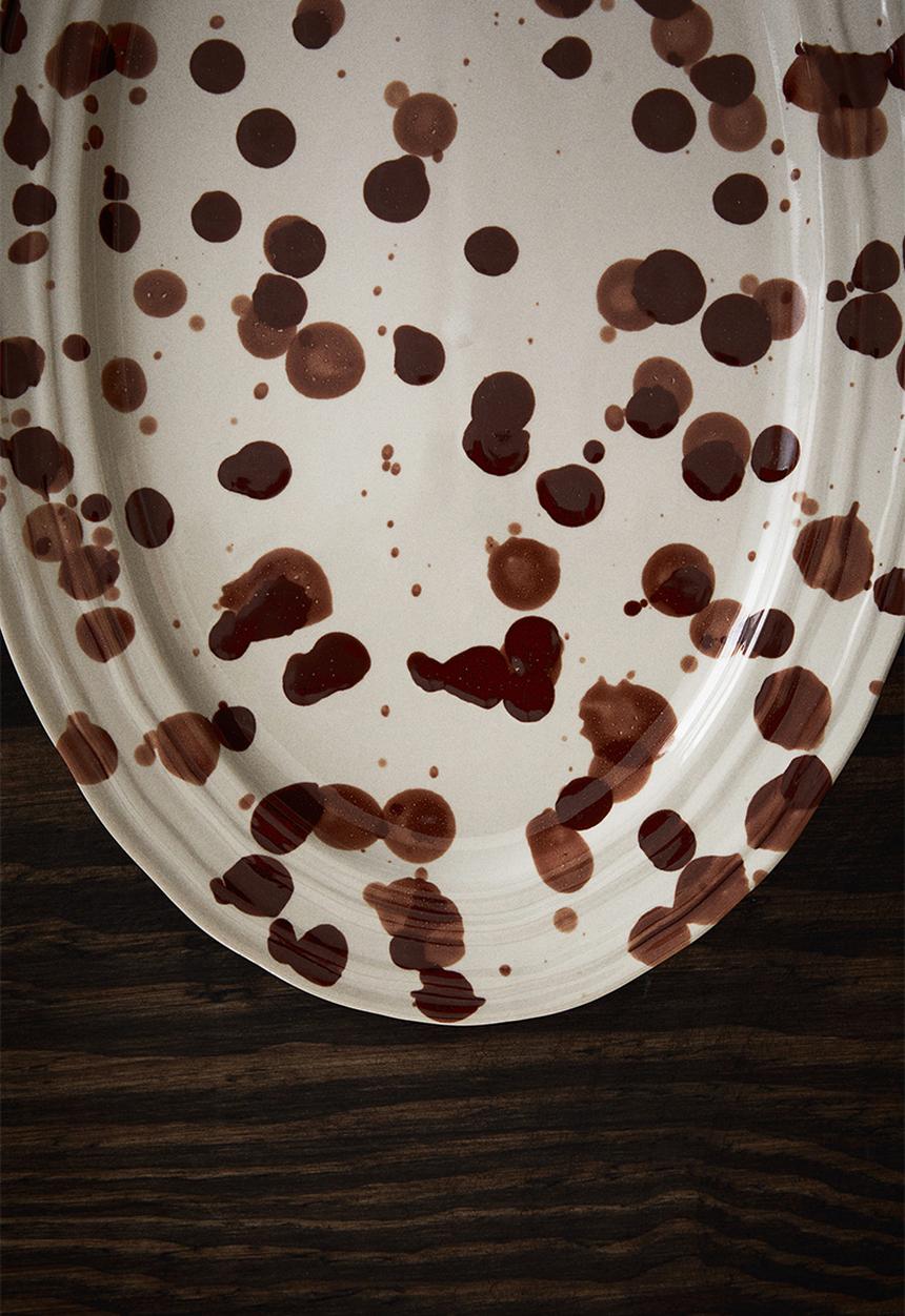 H&M - Speckled-glaze stoneware serving plate - white speckled