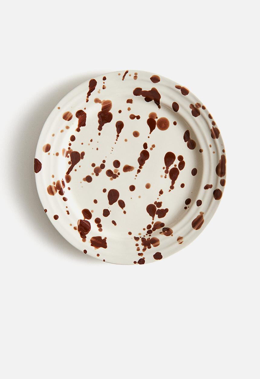 H&M - Stoneware plate - brown spotted
