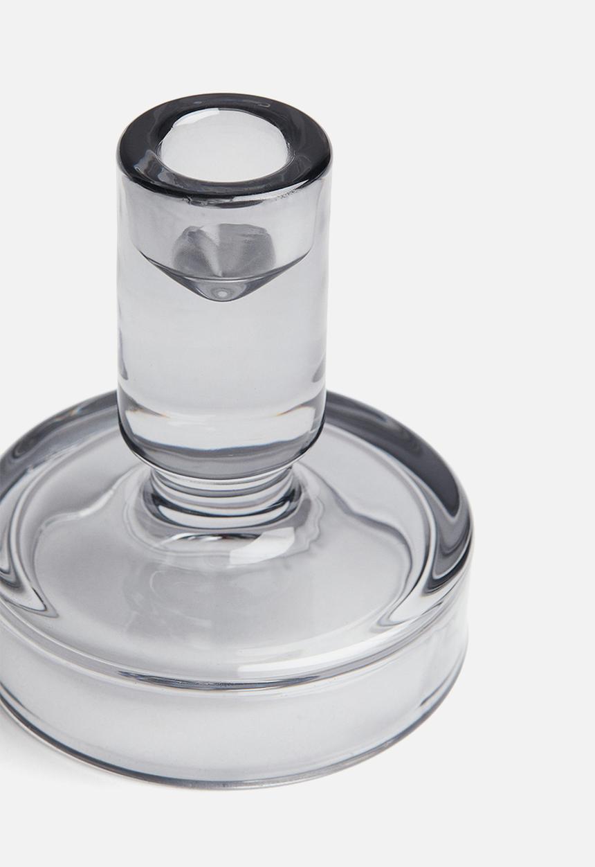H&M - Glass candlestick - grey
