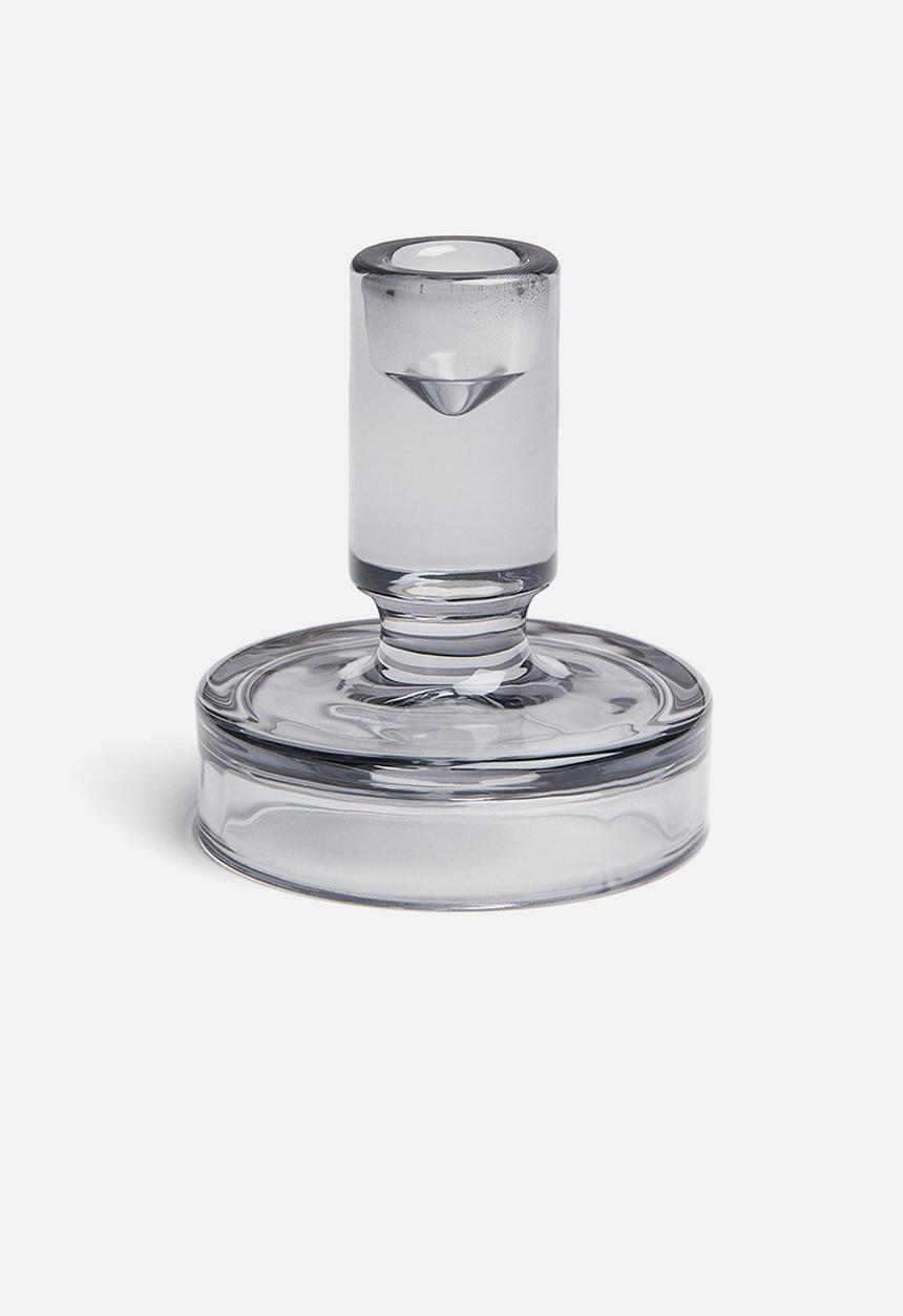 H&M - Glass candlestick - grey