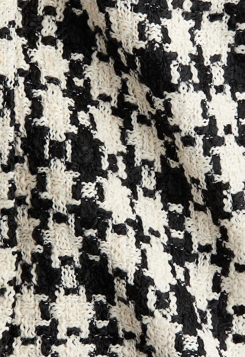 H&M - Jacquard-weave shorts - cream & black checked