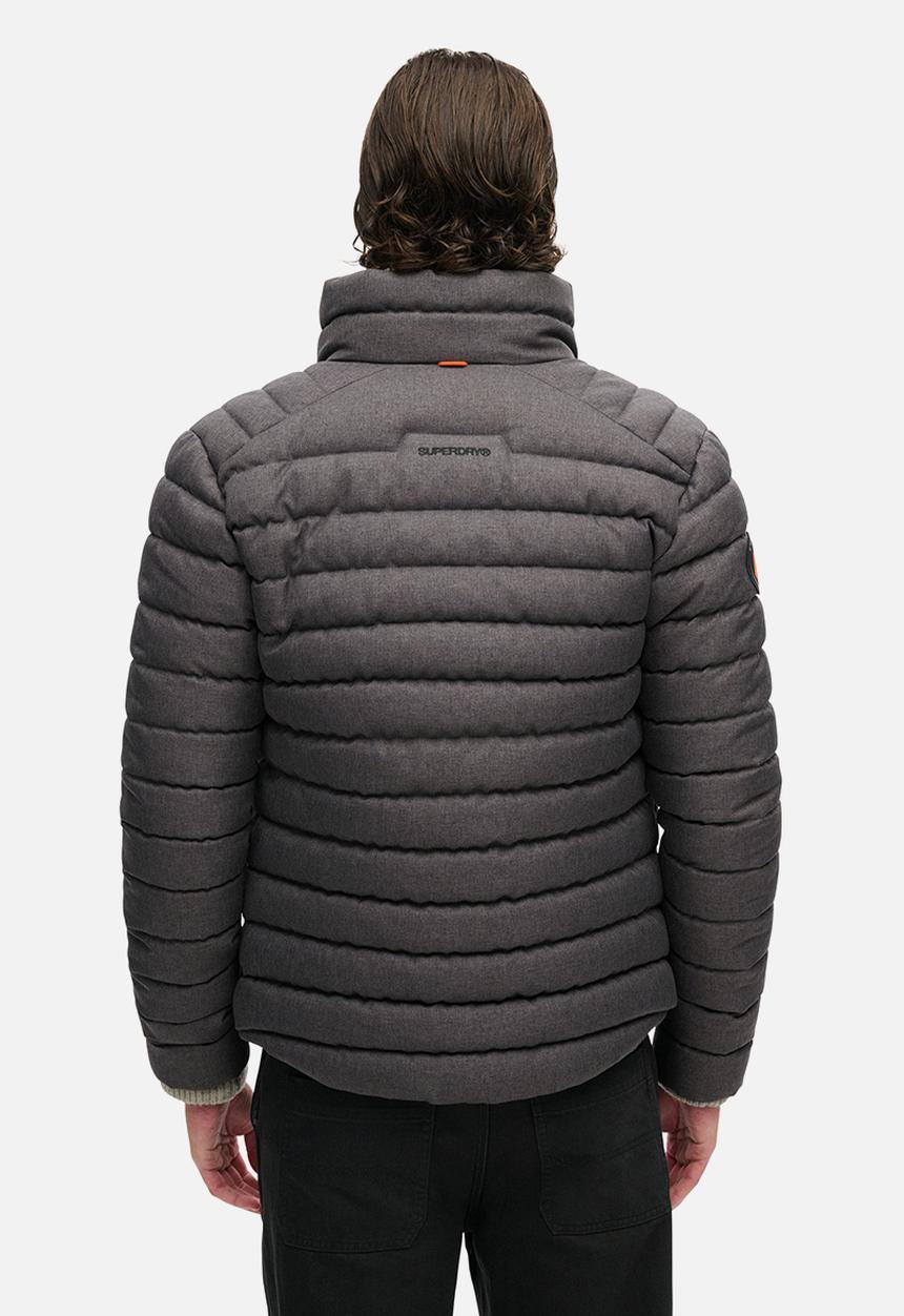 Superdry. - Tweed fuji padded jacket - charcoal marl