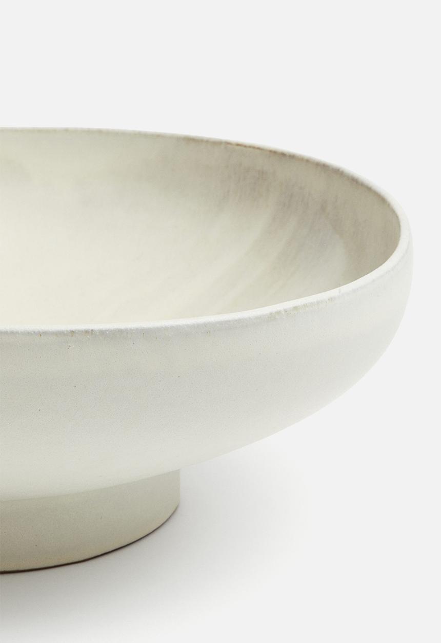 H&M - Large terracotta serving bowl - light greige