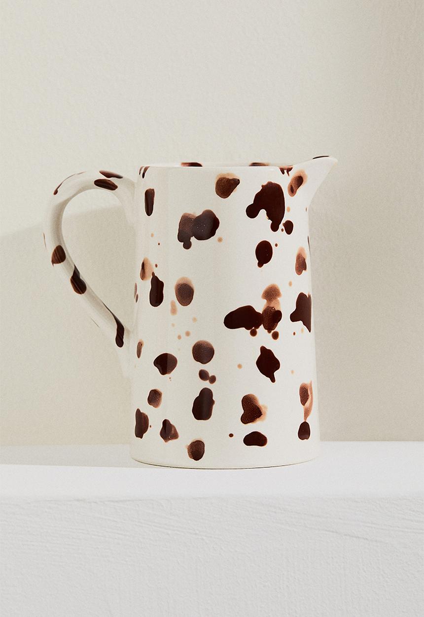 H&M - Speckled-glaze stoneware jug -  white/speckled 