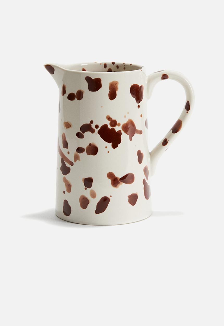 H&M - Speckled-glaze stoneware jug -  white/speckled 