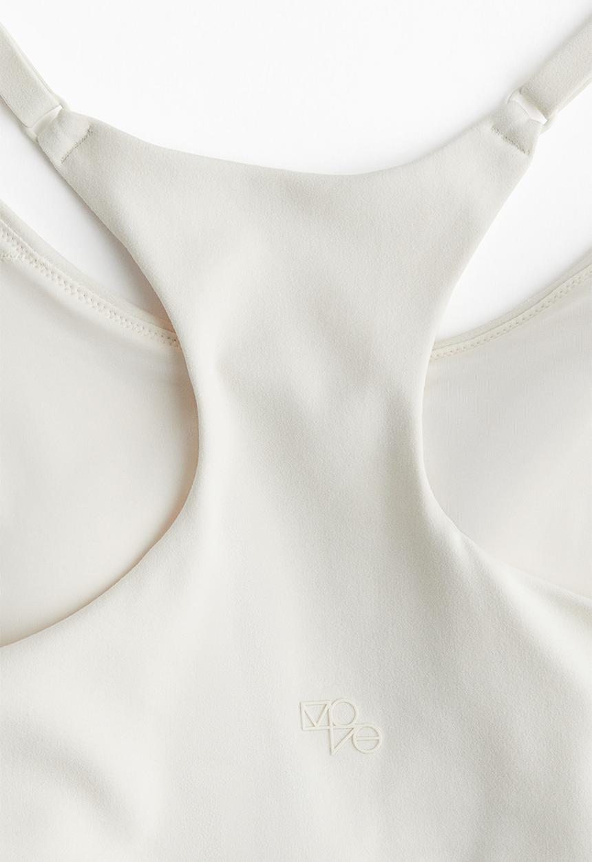 H&M - Light support sports bra with softmove™ lycra® - white