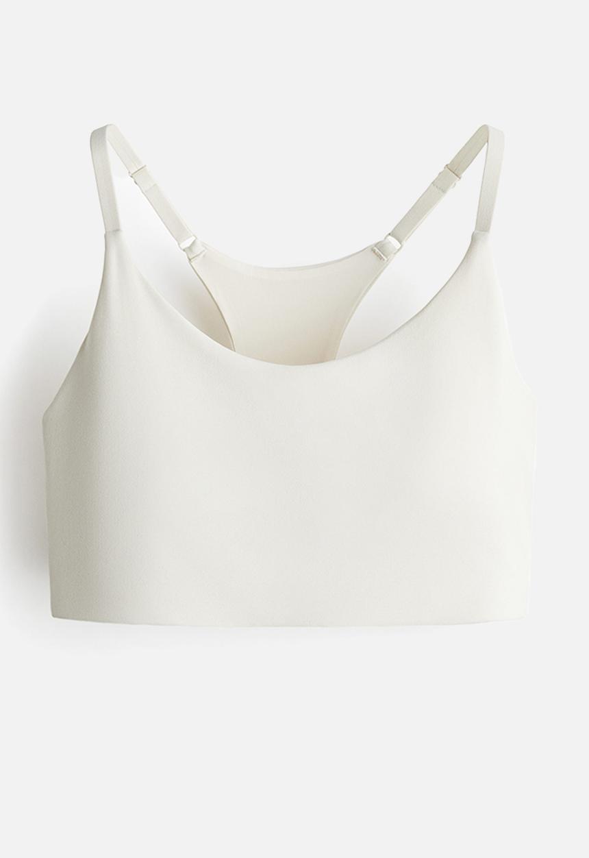 H&M - Light support sports bra with softmove™ lycra® - white